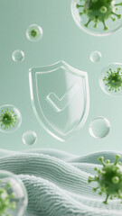 Antibacterial fabric product details concept display