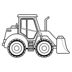 Vector art of front end loader isolated on white background