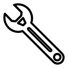 Vector art of adjustable wrench tool isolated on white background