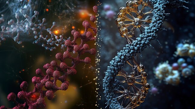 Comparison of healthy and mutated genes highlighting structural differences and implications for biology