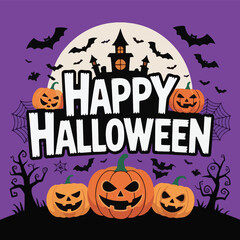 Happy Halloween Vector Greeting | Pumpkins, Haunted House, Bats & Moon | 4K 8K

Halloween Party Invitation Artwork | Scary Night Scene Illustration | 4K 8K

Spooky Halloween Poster Template | Pumpkin 
