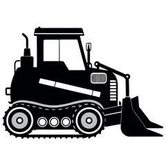 Vector art of black skid steer loader isolated on white background