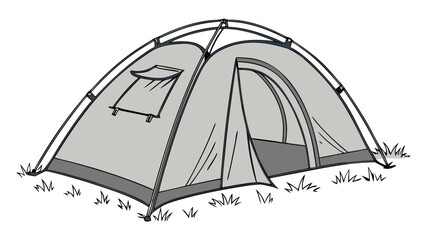 Camping Tent Isolated on White Background – Outdoor Travel and Adventure Concept