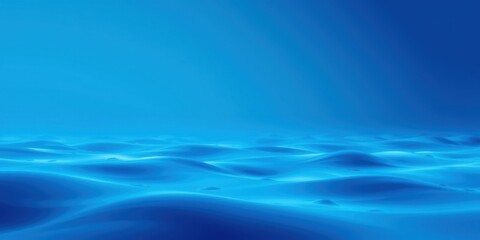Fototapeta premium Abstract underwater landscape with glowing blue waves and a gradient sky above