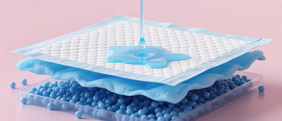 Demonstration of Absorbent Components in Incontinence Pad Products