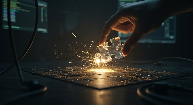 Puzzle Piece Connecting on Circuit Board