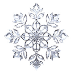 Fototapeta premium Intricate snowflake design shining beautifully, showcasing the unique patterns of winter's delicate touch.