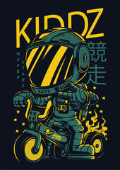 vector illustration of a motorcycle with a background