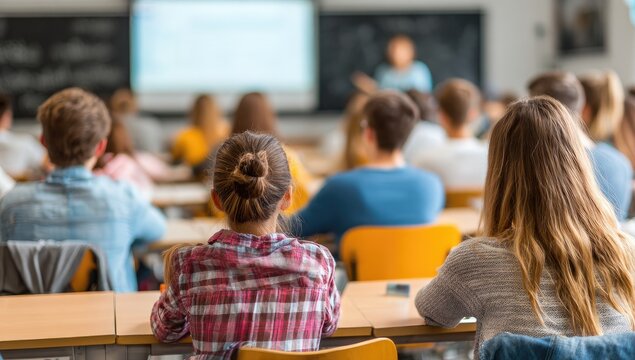 Students attentive in a classroom