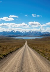 Scenic Dirt Road to Mountains