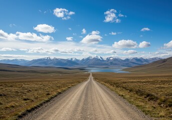 Scenic Dirt Road to Mountains