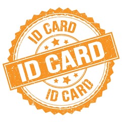 Obraz premium ID CARD text on orange round stamp sign