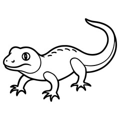 Friendly cartoon lizard isolated on white background