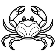 Cartoon crab illustration isolated on white background