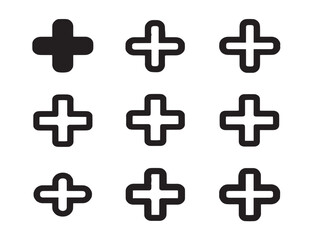 Sleek Plus Add Icons Set for Modern Digital Design Projects