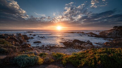 Fototapeta premium Dramatic sunset over the ocean (2)