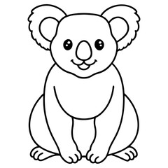 Cute koala bear cartoon drawing isolated on white background