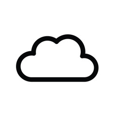 Outline of a cloud on a Vector illustration of white background shape symbol