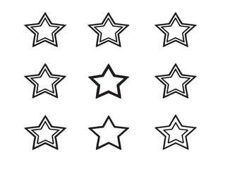 Obraz premium Modern Rating Stars Icons Set in Crisp Refined Linear Art Form