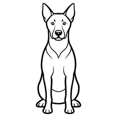 Sitting dog illustration isolated on white background