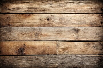 Fototapeta premium Close-up of weathered wooden planks. Horizontal wood grain. Rich brown tones. Textured surface