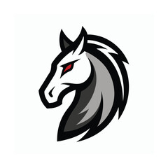 Horse head mascot logo design with white background elegant equine mascot emblem design