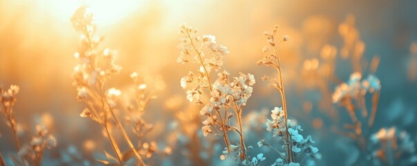 Nature background with wildflowers, symbolizing the vibrant beauty and diversity of plant life in natural environments, Generative AI