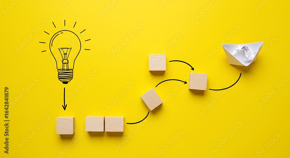 Poster visualizing the journey from idea to implementation step by step