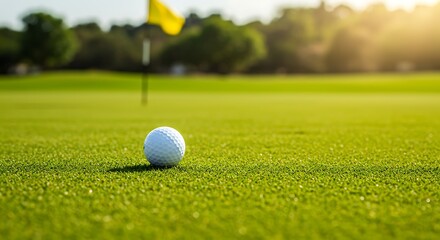 Obraz premium Golf Ball on Green Grass