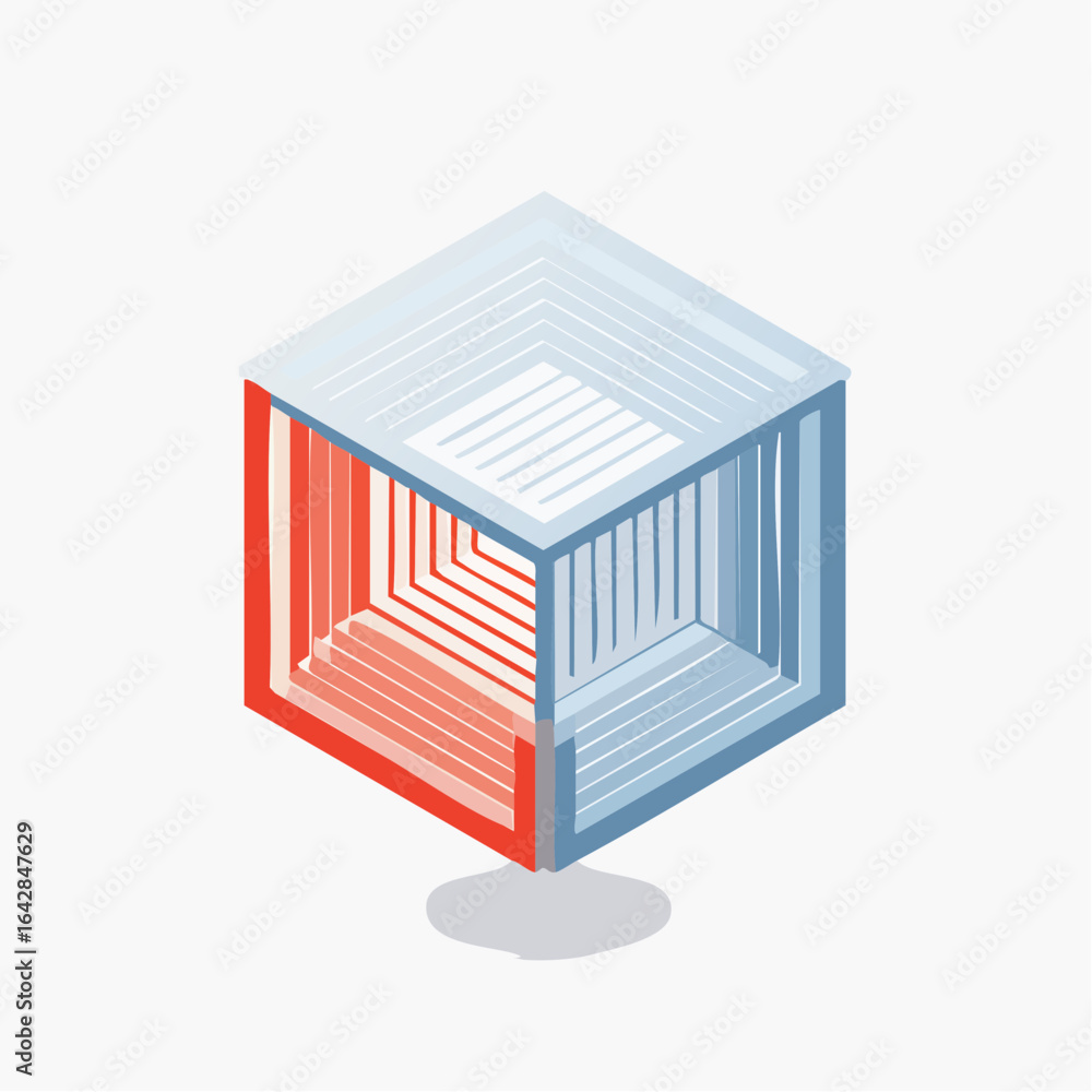 Aufkleber a clean vector of a cube built from impossible lines, forming a geometric illusion.