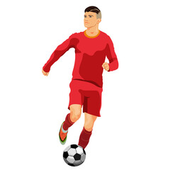 sportsman man playing football no background vector