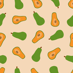 papaya background seamless pattern 