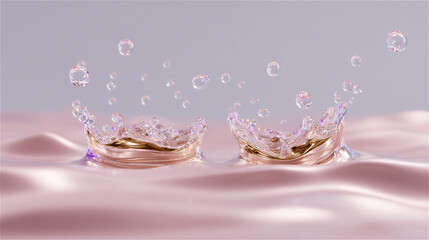 ピンクの水の２つのクラウン背景
