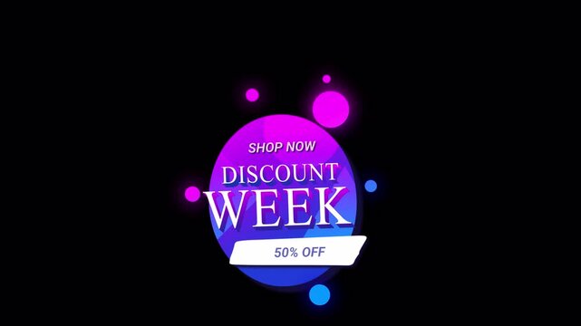Dynamic Discount Week Sale: Shop Now and Save 50% Off! Neon Colors, Modern Design