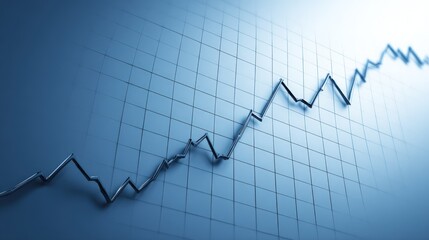 Dynamic business growth chart showing positive financial market trends