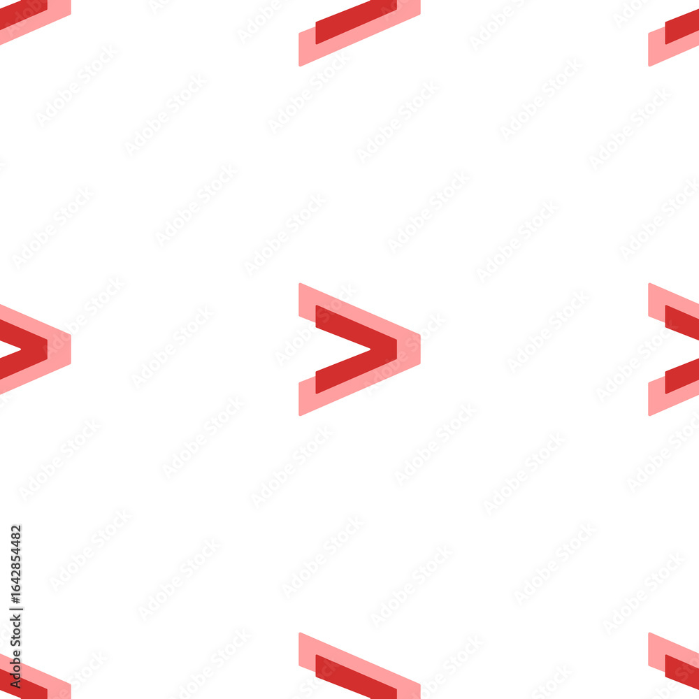 Poster seamless pattern of large isolated red greater symbols. the elements are evenly spaced. illustration