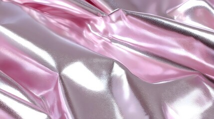 Close-up view of a soft, shimmering pink fabric.