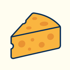 Cheese Slice Dairy Food Vector Illustration
