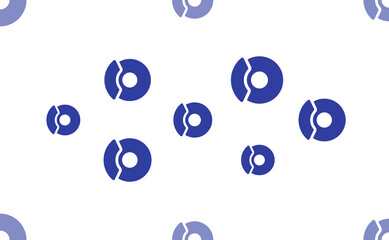 Seamless pattern of large isolated blue auto brakess. The pattern is divided by a line of elements of lighter tones. Illustration on light transparent background