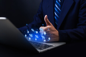 Business Growth Planning and Strategy Concept, Showing Good Economy From Digital Screen, Strategy, Idea, Success, Growth, Productivity, Increase, Good Economy