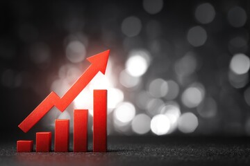 Red graph arrow upward