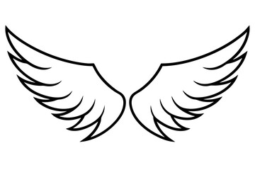 Fototapeta premium wings line art vector, angel wing outline
