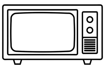 classic tv line art vector, old tv outline