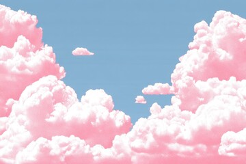 Pastel pink clouds against a light blue sky