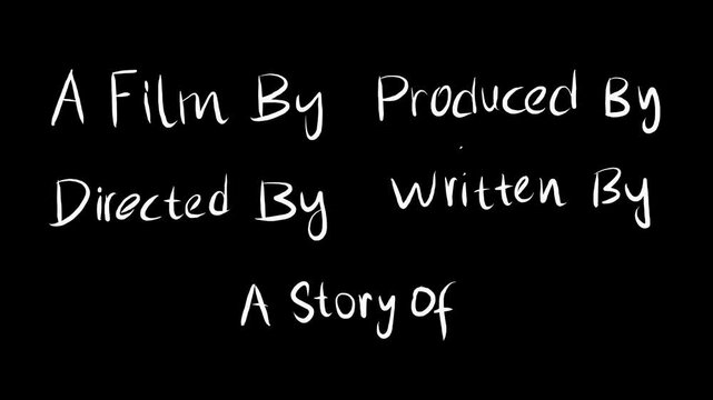 Handwritten style animated opening credits on a black background.