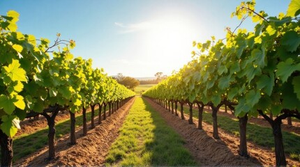 vineyard in the morning