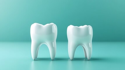 Healthy white teeth gleaming on a vibrant turquoise background perfect for dental hygiene campaigns or oral health awareness