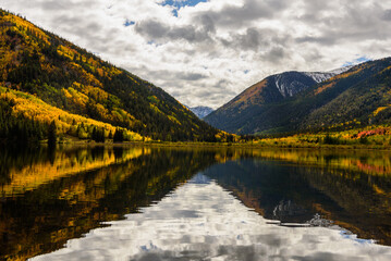 Serenity in the Still Lake, Autumn Reflections at Cottonwood Lake, USA