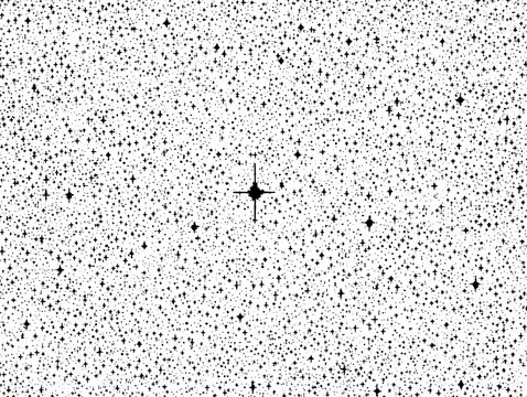 Dense starfield, black dots on white