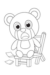 Bears Finding Broken Chair Story Outline Vector
